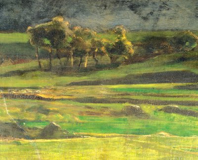 ジョヴァンニ・セガンティーニ（1858-1899）の「ポールにて」、油彩・キャンバス 作： Giovanni Segantini