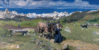 アルプスの春、1897 作： Giovanni Segantini