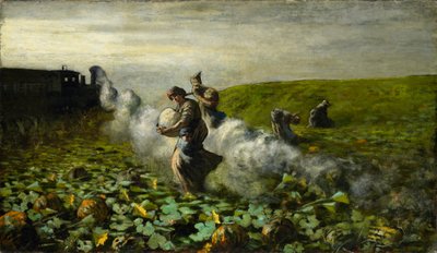 カボチャの収穫、1897 作： Giovanni Segantini