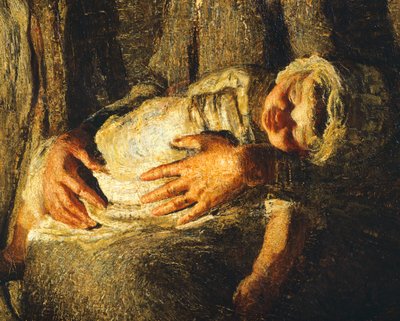 ジョヴァンニ・セガンティーニ作「二人の母」（詳細 作： Giovanni Segantini
