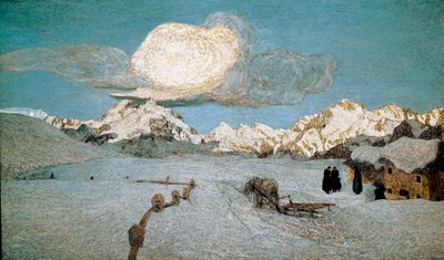 自然またはエンガディンのトリプティク：「死」 ジョバンニ・セガンティーニ（1858-1899）の絵画 1896-1899年 日。192x320 cm サンモリッツ、セガンティーニ美術館 作： Giovanni Segantini