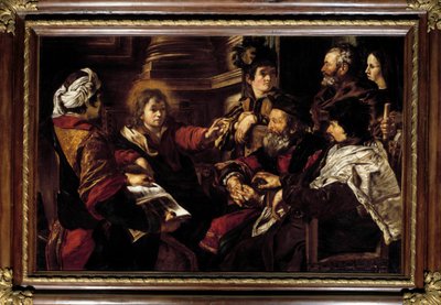 キリストと博士たち ジョヴァンニ・セロディーネ（1600-1630）の絵画 17世紀 日。1,45×2,24 m パリ、ルーヴル美術館 作： Giovanni Serodine
