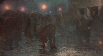 12月：労働者の夜明け、1897年 作： Giovanni Sottocornola