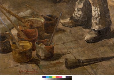 私も画家、ディレタンテ、または画家スタジオ、1885年（詳細は3497601） 作： Giovanni Sottocornola
