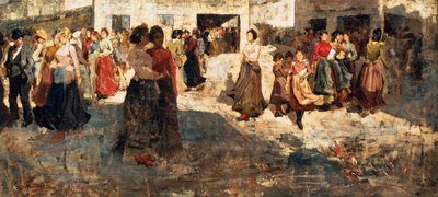 ピレリ工場を去る労働者 作： Giovanni Sottocornola