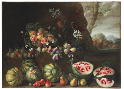 スイカ、桃、梨、その他の果物 作： Giovanni Stanchi