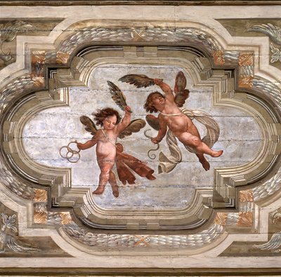 キューピッド、神学美徳ホールの金庫室 (フレスコ画) 作： Giovanni Stefano Danedi