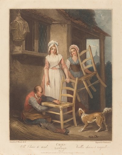 修復する古い椅子 作： Giovanni Vendramini after Francis Wheatley