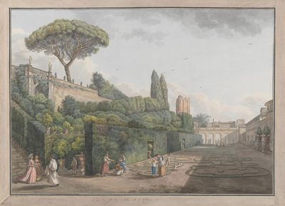 パラッツォ コロンナの庭園、カリフォルニア州。 1780年 クリエイター：ジョヴァンニ・ヴォルパト、ルイ・デュクロス。 作： Giovanni Volpato, Louis Ducros
