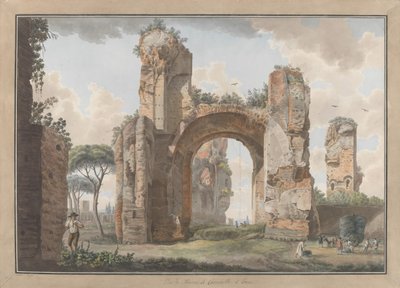 カラカラ浴場の内部、カリフォルニア州。 1780年 クリエイター：ジョヴァンニ・ヴォルパト、ルイ・デュクロス。 作： Giovanni Volpato, Louis Ducros
