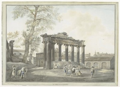 ローマの土星神殿の眺め Le Temple de la Concorde (オブジェクトのタイトル) ローマとその周辺の景色 (シリーズ タイトル) 作： Giovanni Volpato