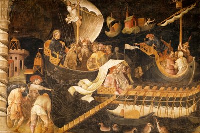 マギの旅」の一場面「マギの出発」 1420年頃（フレスコ画 作： Giovanni da Modena