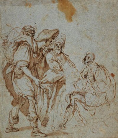 血まみれの上着をヤコブに見せているヨセフの兄弟たち 作： Giovanni da San Giovanni
