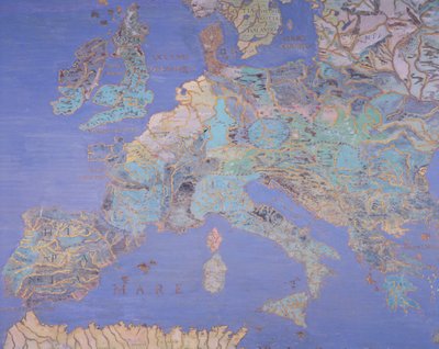 サラデルマッパモンド（世界地図のホール）c.1574-5からの16世紀ヨーロッパの地図 作： Giovanni de Vecchi