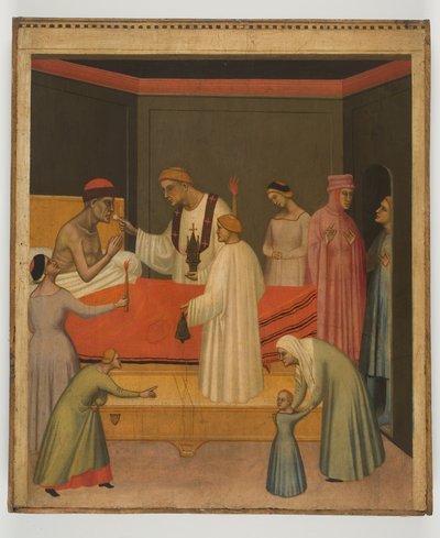 病人の聖体拝領、1360年頃（パネル上のテンペラ） 作： Giovanni del Biondo dal Casentino