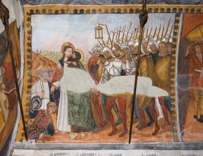 キリスト受難物語ユダにキスで裏切られ、捕らえられたイエス 作： Giovanni di Cherasco Botoneri