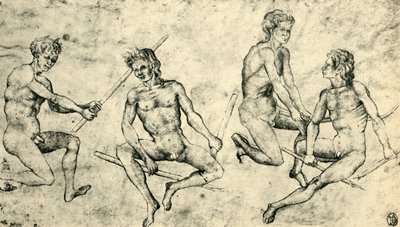 15世紀中期後半、1943年の4人の裸の男性。 作： Giovanni di Paolo