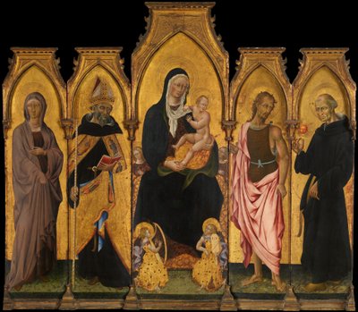 聖人と聖母子、1454年。 作： Giovanni di Paolo