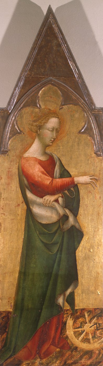 セントとポリプティク。 ジョヴァンニ・ディ・パオロ（1403-1482年頃）によるアレッサンドリアのキャサリン、詳細 作： Giovanni di Paolo