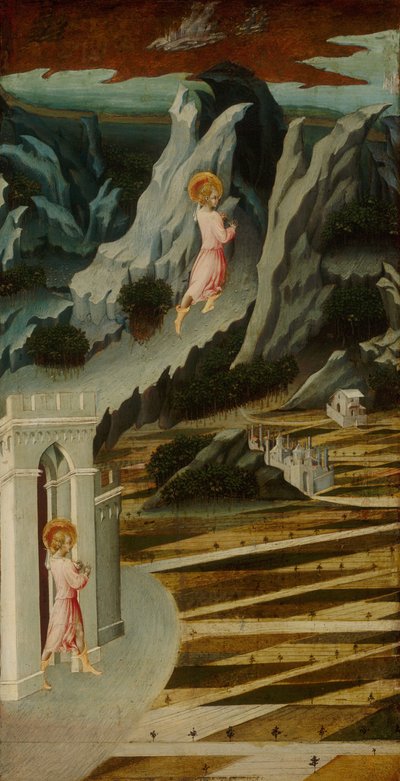荒野に入る洗礼者聖ヨハネ、1455-1460 作： Giovanni di Paolo