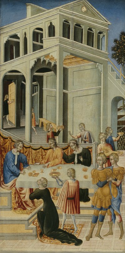 バプテストの聖ヨハネの頭をヘロデに求めるサロメ 作： Giovanni di Paolo