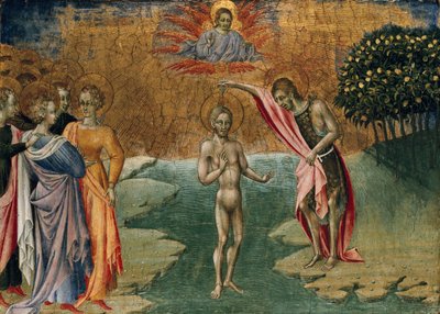 キリストのバプテスマ、c1460 作： Giovanni di Paolo
