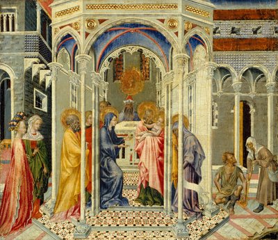 神殿でのキリストの贈り物1435年。 作： Giovanni di Paolo