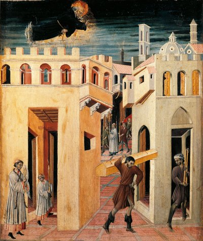 トレンティーノの聖ニコラスの奇跡（木の上の絵 作： Giovanni di Paolo di Grazia