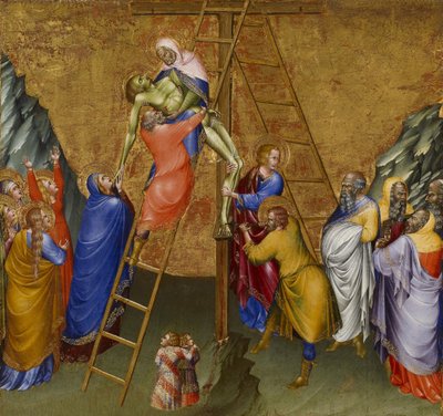 十字架からの降下、マラボルティ祭壇画、1426 作： Giovanni di Paolo di Grazia