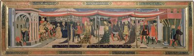 洗礼堂前の結婚式のシーンを描いたAdimari Cassoneの正面、c.1450（パネル上のテンペラ）（62295、123484-6も参照） 作： Giovanni di Ser Giovanni