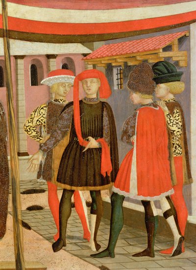 アディマリカッソーネの正面、4人の男の詳細、パネルの詳細1304テンペラ80304の詳細 作： Giovanni di Ser Giovanni