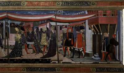 アディマリ・カッソーネからの正面、右手部分の詳細、1450年頃（パネルにテンペラ）（80304の詳細） 作： Giovanni di Ser Giovanni Scheggia