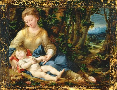 風景の中の聖母と子、1536-37年 作： Girolamo Mazzola Bedoli