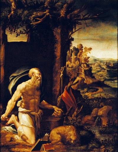 聖ジェローム・ペニテント 作： Girolamo Muziano