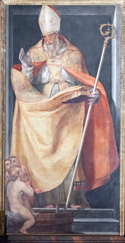 聖ニコラウスと三人の子供たち 作： Girolamo Muziano