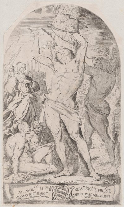 木に縛られる聖セバスチャン、1625～50年。 作： Girolamo Pedrignani