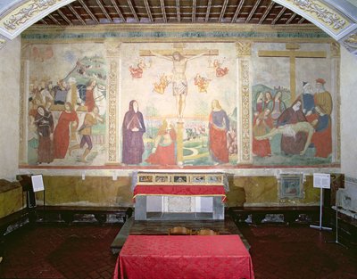 チャプターハウスからの「カルバリーへの道」「磔刑」「宣誓」の様子 作： Girolamo Ristori