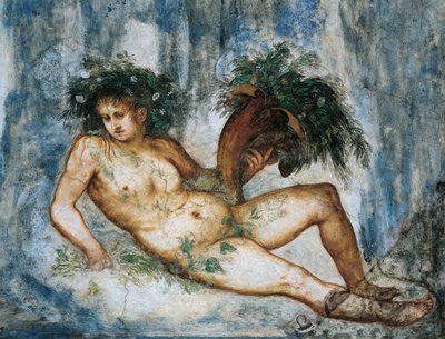春の寓意」ベルナルド・クレシオの依頼によるジロラモ・ロマーノ（1484年頃～1559年以降）のフレスコ画の細部 作： Girolamo Romanino