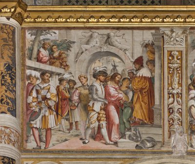中央身廊、第5南スパン、ピラトの前のキリスト、ジロラモ・ロマニノ 作： Girolamo Romanino