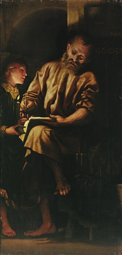 聖マタイと天使 作： Girolamo Romanino