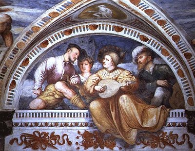 ザ・コンサート：弦楽器、ルネット 作： Girolamo Romanino