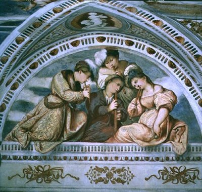 ザ・コンサート：管楽器、ルネット 作： Girolamo Romanino