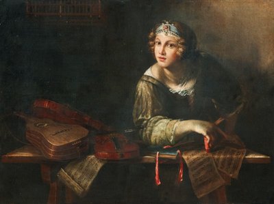 楽器と音符による寓話的表現、17 世紀後半.. 作： Girolamo Scaglia
