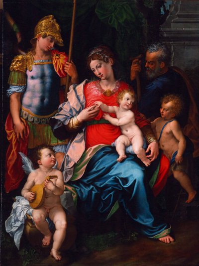 聖母子と洗礼者ヨハネ、大天使ミカエル、ヨセフ、1545年 作： Girolamo Sciolante da Sermoneta