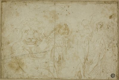 ブレナム宮殿の石棺：獅子頭のバッカナーレ 作： Girolamo da Carpi
