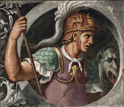 Saint George par Girolamo da Carpi (1501-1556).フレスコ画、サイズ：78x91、フェラーラのPinacoteca Nazionaleにある。 作： Girolamo da Carpi