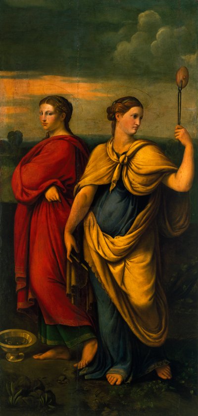 ジローラモ・ダ・カルピ作「聖ルチアと聖アガタ」（1501～1556年頃） 作： Girolamo da Carpi