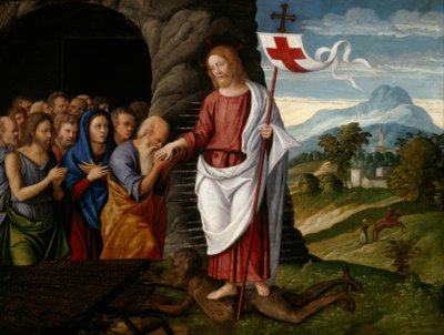 宙ぶらりんのキリスト 作： Girolamo da Santacroce