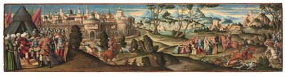 Kohtauksia Orlando Furiososta (öljy kankaalle asetettu paneeliin) 作： Girolamo da Santacroce