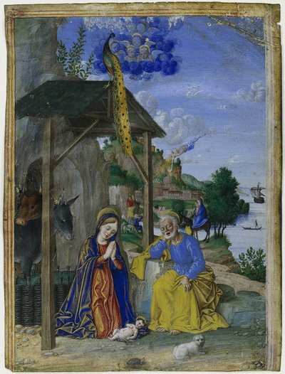 シングルミニチュア：キリスト降誕、c。 1515。 作： Girolamo dai Libri